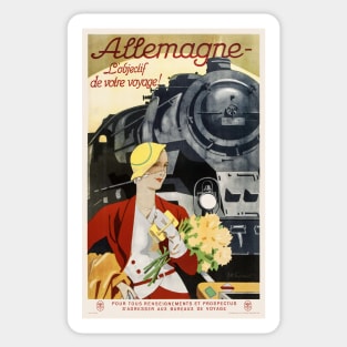 Allemagne Germany Railroad Vintage Poster 1928 Sticker